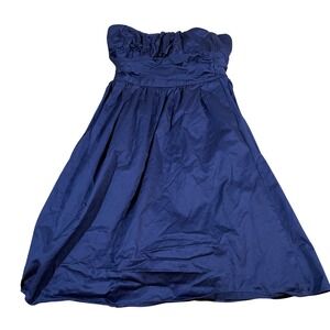 David's Bridal Strapless Dress Party Cocktail Brides Maid Marine Blue‎ Size 4